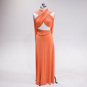 ASOS OS Infinity Multi-Way Maxi Dress Orange Adjustable Stretchy Light